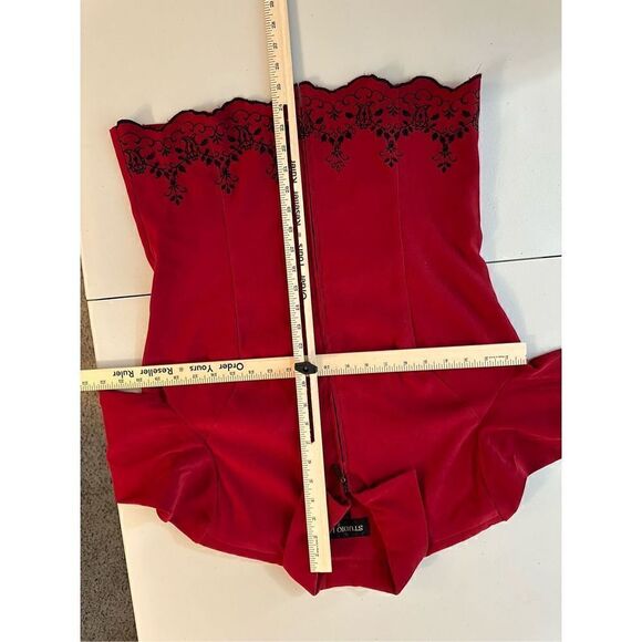 Studio I Women's Burgundy Red Zip-Up Collared Long-Sleeve Jacket Size Large - Picture 12 of 12